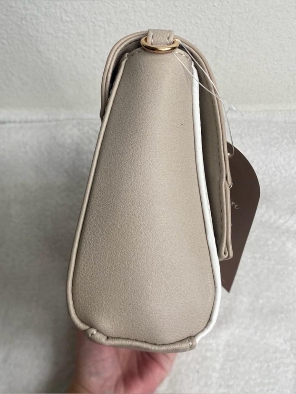NWT New Yani J'adore Womens Tan White Faux Leather Clutch + Strap Classic Girly - Picture 3 of 12
